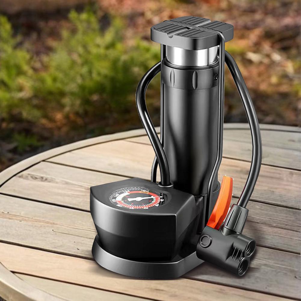 Foot Pedal Portable Pump with Gauge Foot-Activated Floor Pump High Car Basketball Inflator for Electric Car Motorbike
