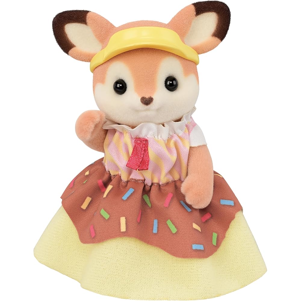 Sylvanian Families EPOCH Donut Wagon Toy Set with Delivery Feature for Dollhouse Ages 3 and Up