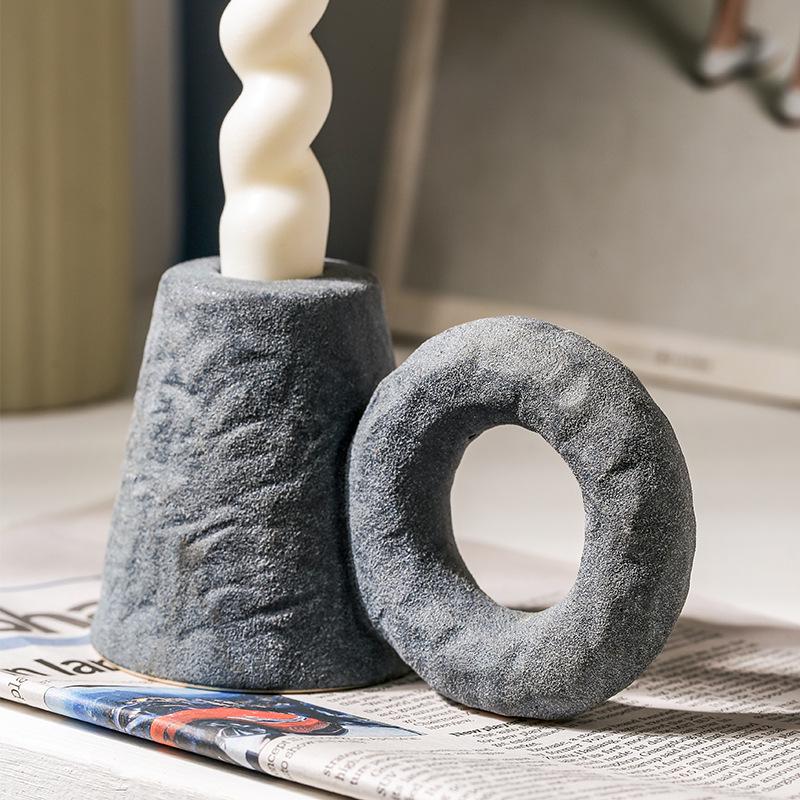 Retro Ceramic Candle Holder - Creative Candlestick for Home Decor, Desktop, and Soft Decoration in INS Style