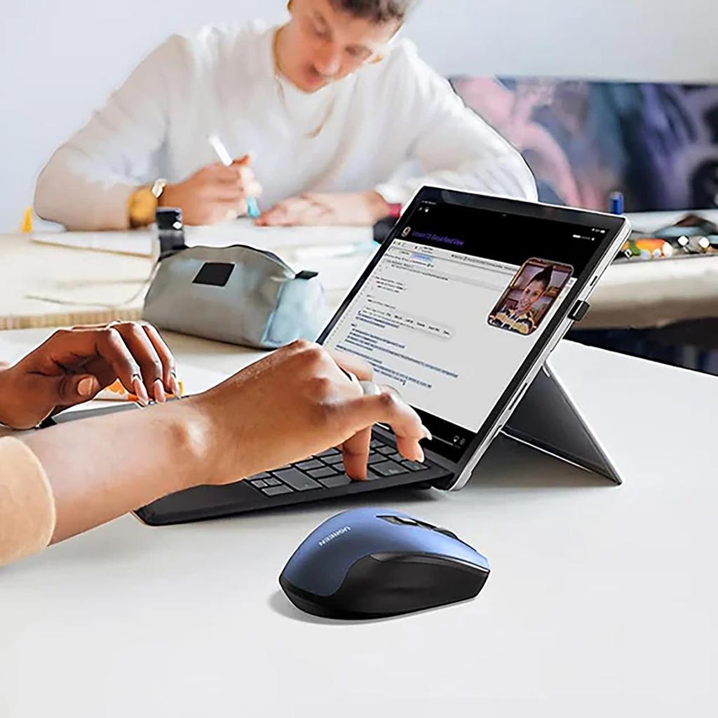 UGREEN MU006 2.4GHz USB Wireless Optical Mouse, High-Precision - 4000 DPI, Blue