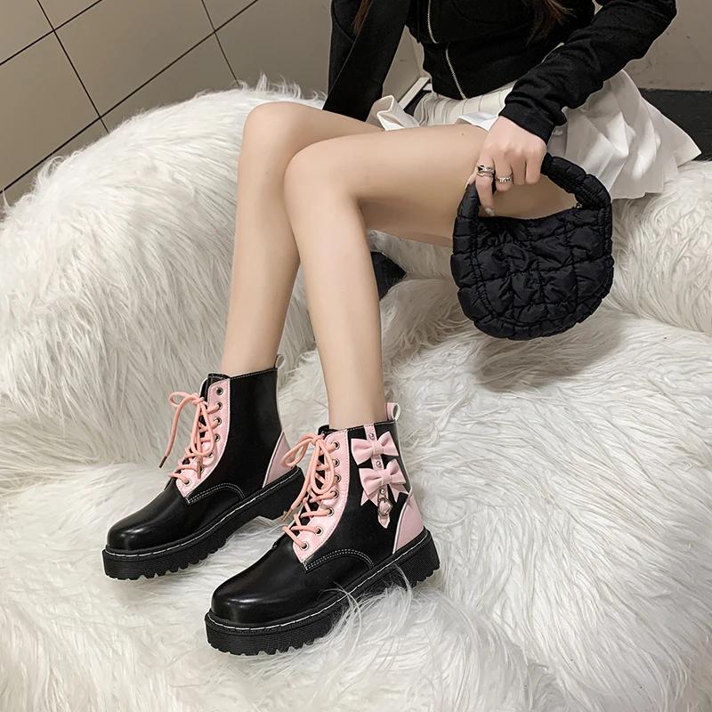 Mode Stiefel für Damen 2024 Herbst Vielseitig und Bequem Damenstiefel PU-Leder Dicke Sohle Kurze Stiefel Rock Dicke Sohle Elegant