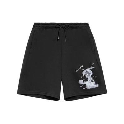 Li Ning X Disney Pinocchio Serie Kollaboration Sport Lifestyle Cartoon Muster Bedruckte Lockere Lässige Shorts Herrenshorts Schwarz AKSS433-3