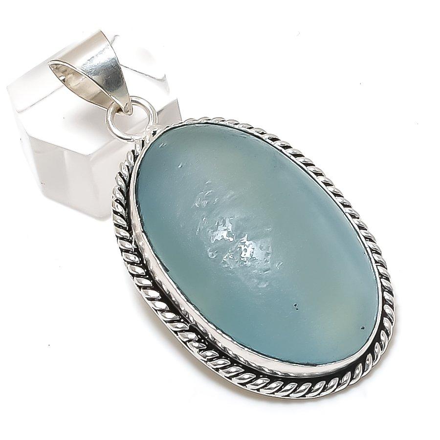 

Aquamarine Gemstone 925 Sterling Silver Jewelry Pendant 2.25