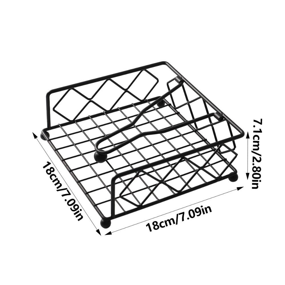 Elegant Metal Napkin Holder with Weighted Arm Square Napkin Box Decorative Holder Rustic Napkin Tray