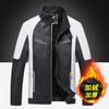 Thin spring and autumn casual men's leather jacket fashion splicing locomotive retro leather jacket men's clothing