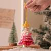 Knitted Christmas Tree with Jingle Bell Plush Christmas Hanging Pendant Wool Crochet Tree for Christmas Party Decor