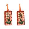Vintage Artistic Creative Design Alloy Drop Oil Palm Tree Flower Drop Earrings For Women  Banquet Party Jewelry Gifts