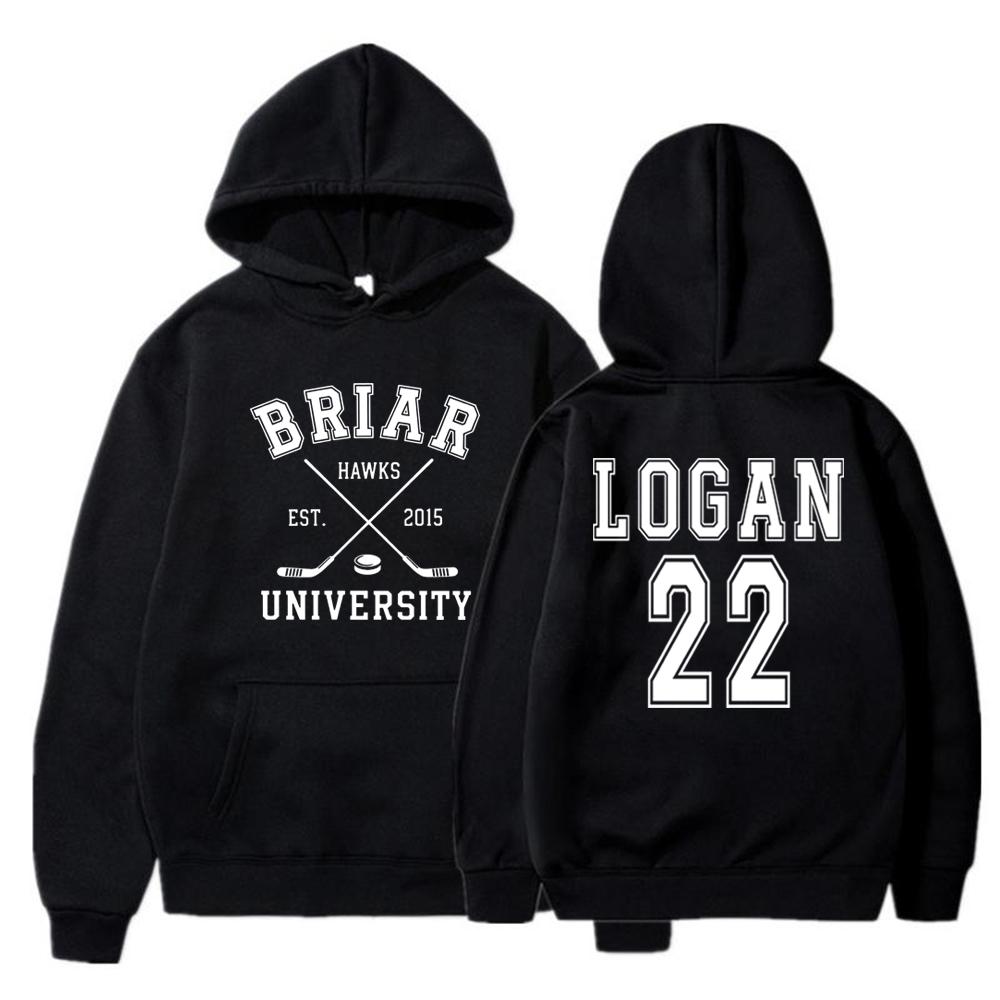 Briar University Logan 22 Hockey 2 Side Hoodies Off Campus Hockey Romance Hoodie Unisex Casual Hooded Sweatshirt Bookish Gift