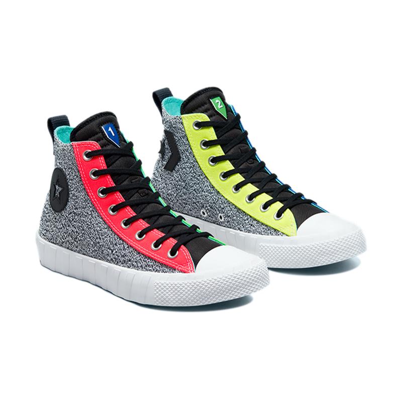 NBA X Converse Unt1tl3d Collaboration Casual and Comfortable High Top Espadrilles Unisex Grey Colour