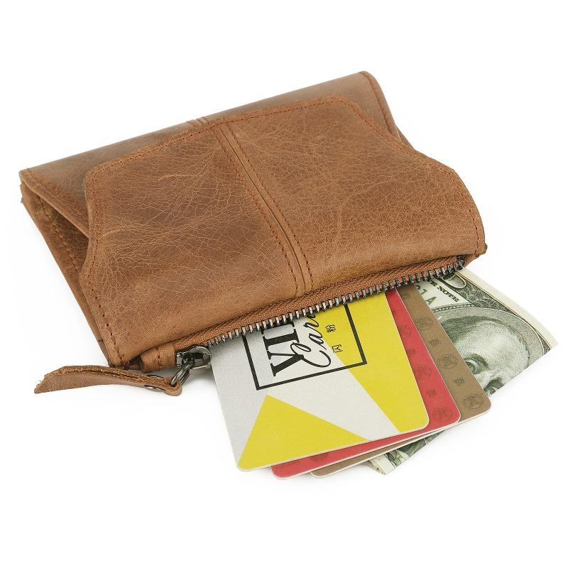Leather Wallet First Layer Cowhide Change Bag Multifunctional Change Card Bag Women's Wallet Card Box