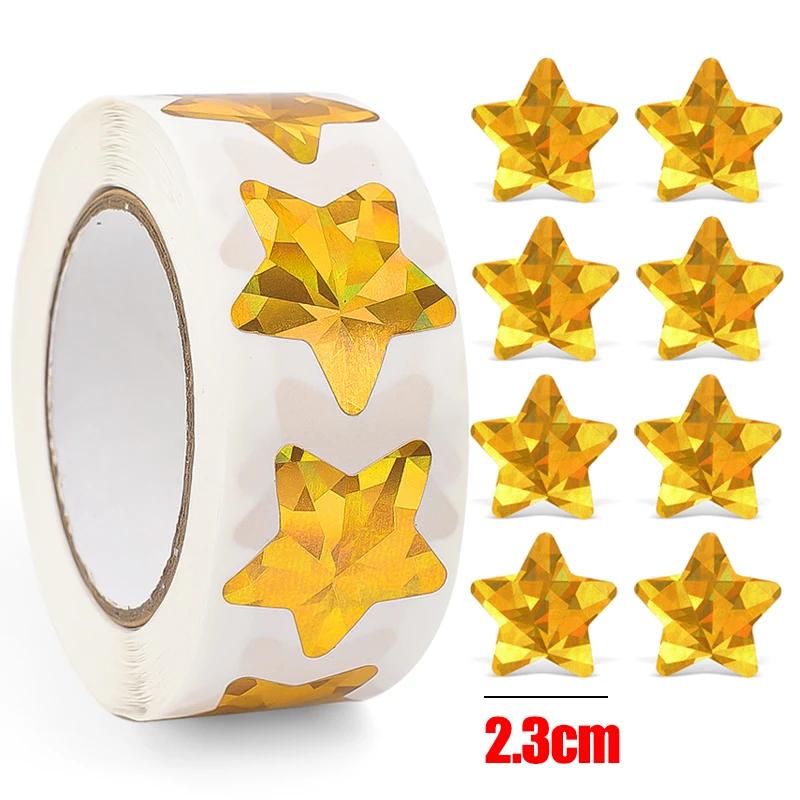 500PCS Gold Star Stickers Wedding Holiday Birthday Party Gift Box Sealing Sticker Envelope Invitation Letter Sticker Decorative