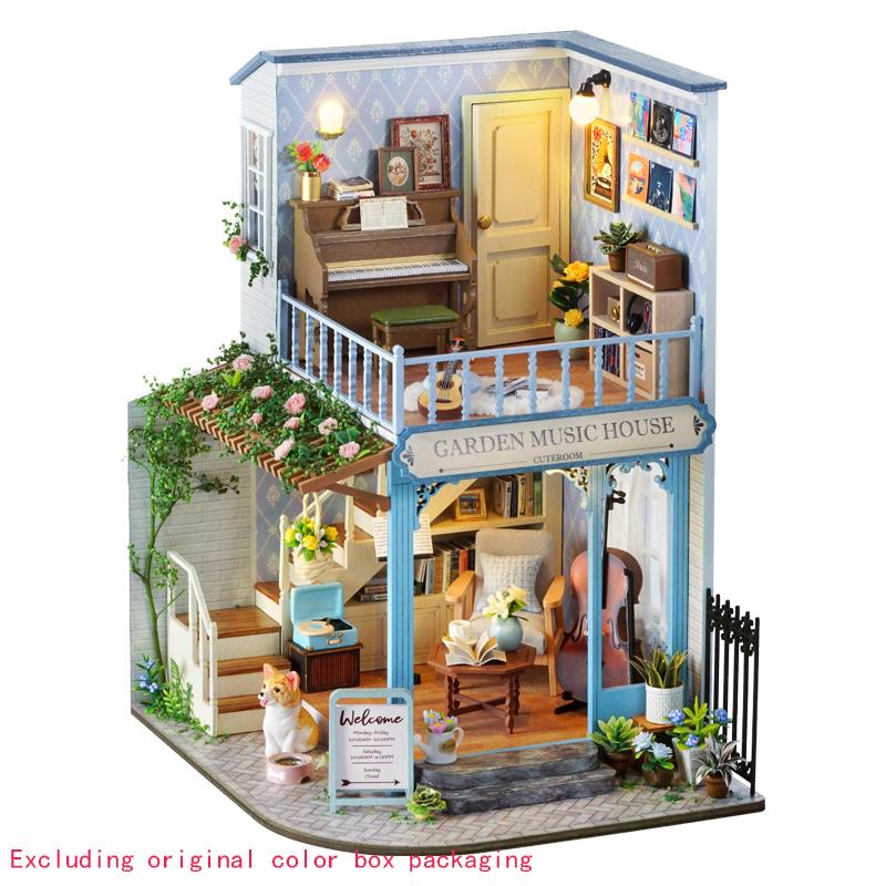 Diy Big Wooden Dollhouse  Furniture Light Kit Doll House Casa Miniature Accessories Wooden Toys Christmas Birthday Gifts New