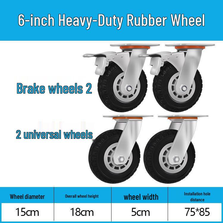Těžká tichá otočná kolečka (2-8 palců) pro vozíky a malé ruční vozíky