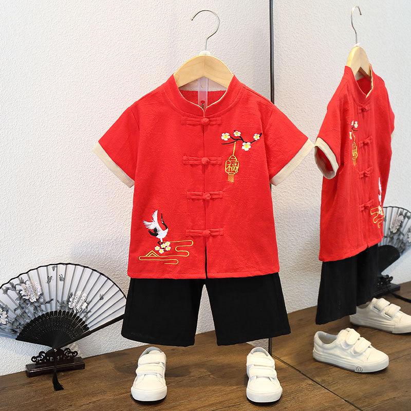 Children's National Studies Hanbok Boys Summer Chinese Style Performance Clothes Girls Hanbok Performance Tang Suit Ancient Style Baby Suit