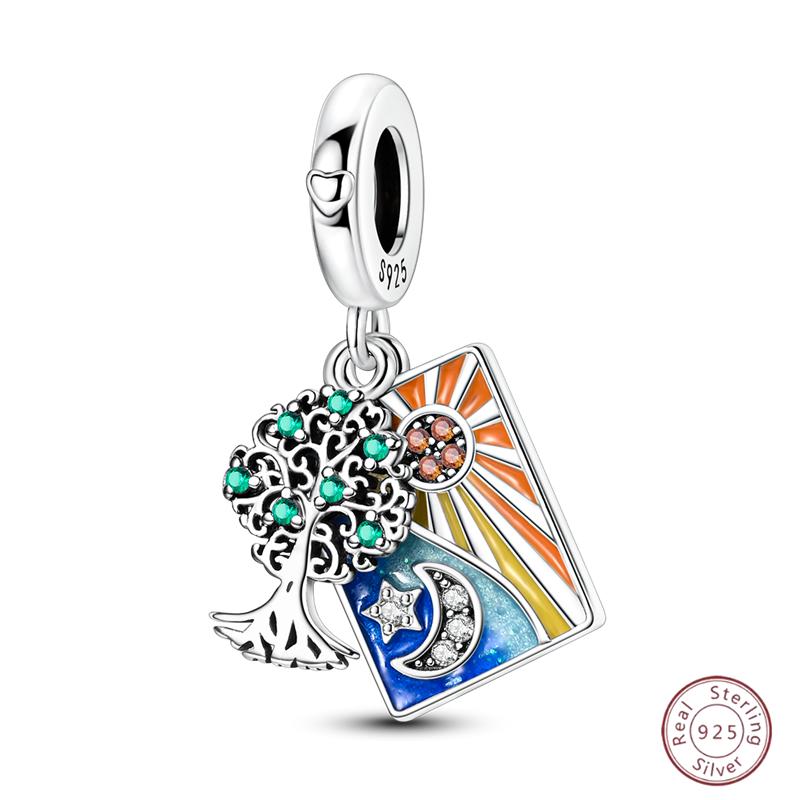 Copper Beaded Pendant Sun Moon Star Magic Tarot Vitality Suitable For Original 3Mm Bracelet Women Exquisite Jewelry