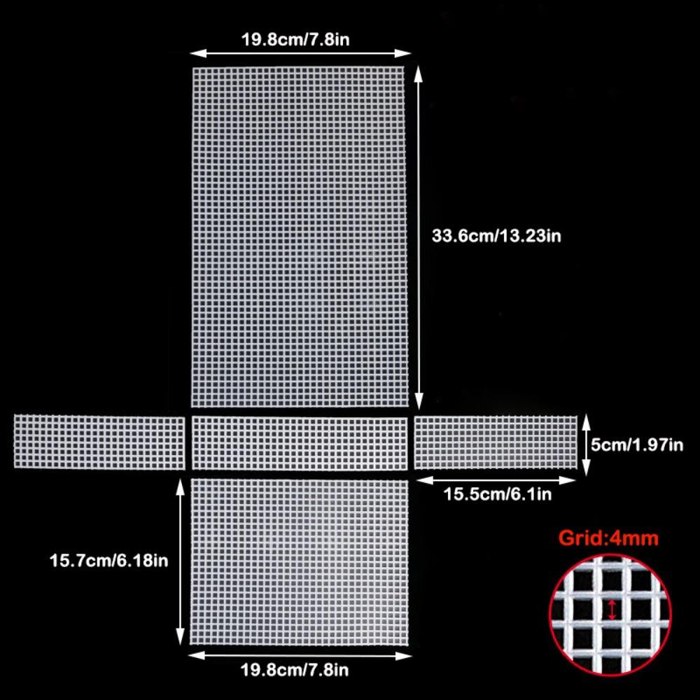 Purse Making Supplies Plastic Bag Mesh Grid White Blank Mesh Canvas Mesh Cloth Crochet Projects