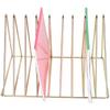 Iron Magazine Holder Triangular Book Letter Storage Metal Desktop File Sorter Organizer Gold