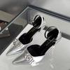 Fashion Stiletto Sandals Spring New Sharp Head Shallow Mouth Rivets Metal Buckle A Word Buckle Anti-slip Wear-resistant High Heels