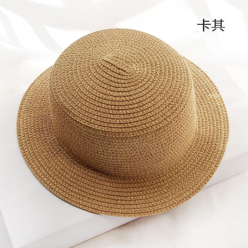 Parent-child Handmade British Hat Summer Women's Sunscreen Straw Hat Flat Top Top Hat Hat Embryo Various Styles of Hat Embryo