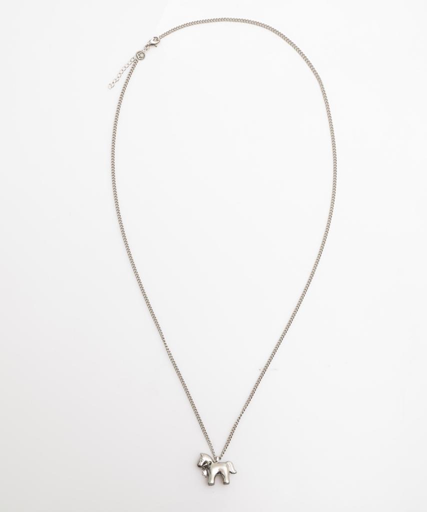 Towtow Archive Tiki Pony Pendant Necklace Rhodium Silver