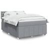 VidaXL Slat Bed Base with Mattress Light Grey 140x200cm Fabric 3289398