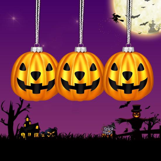 12Pcs Pumpkin Pendants Halloween Tree Decorations Waterproof Easy to Install Outdoor Indoor Reusable Hanging Ornaments