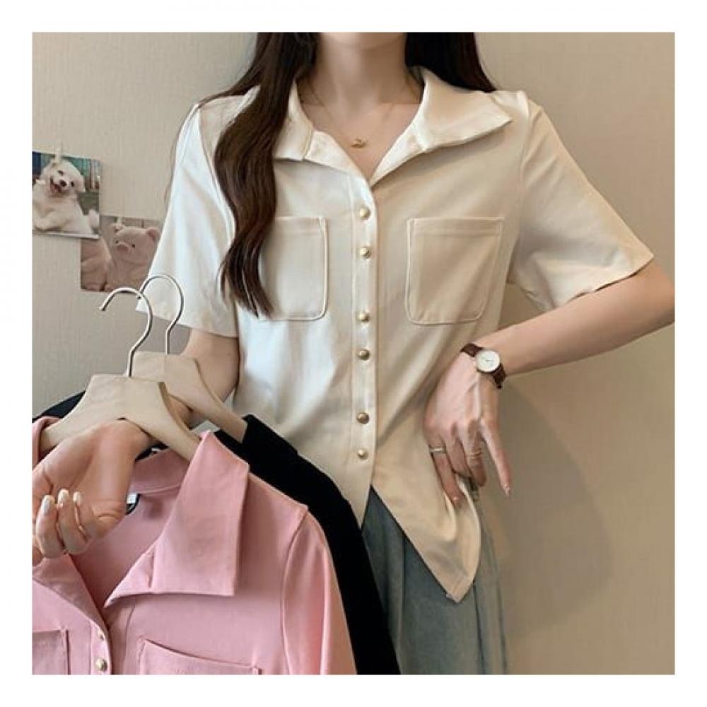 NaVaVa Women Elegant V Neck Collar Short sleeVe Blouse Nb2141