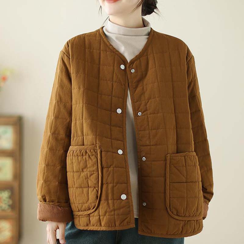 

Пальто для женщин Хлопковое Утепленное Осень Зима Ветровка Оверсайз Однотонное Водонепроницаемое Повседневное XXL коричневый