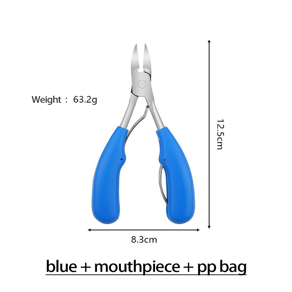 

Высококачественные стальные кусачки-клюв с изогнутым носом для вросших ногтей и кутикулы 1pcs синий