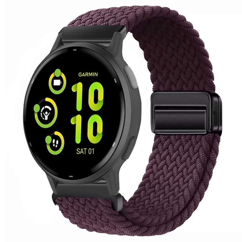 20/22mm Nylon Strap for Garmin Forerunner 55 165 970 570 965 955/Venu 4 45mm Magnetic Band Garmin Vivoactive 5 6/Vivomove Trend
