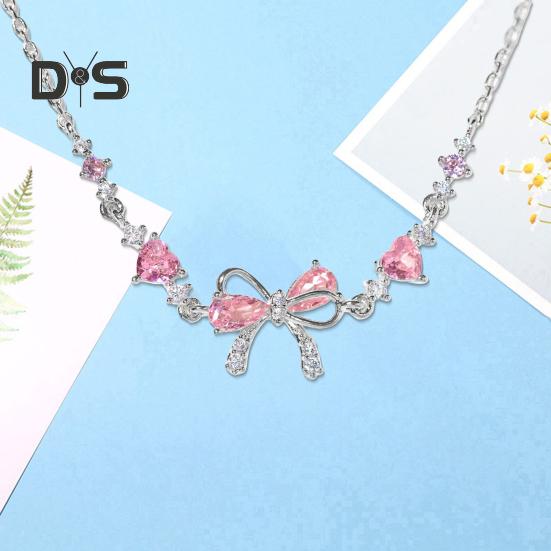 Kvinner Armbånd Sløyfe Hjerte Blomstform Cubic Zirconia Justerbar lengde Bursdag Jubileum Jubileum Gave Håndledd Armring Dame Smykker