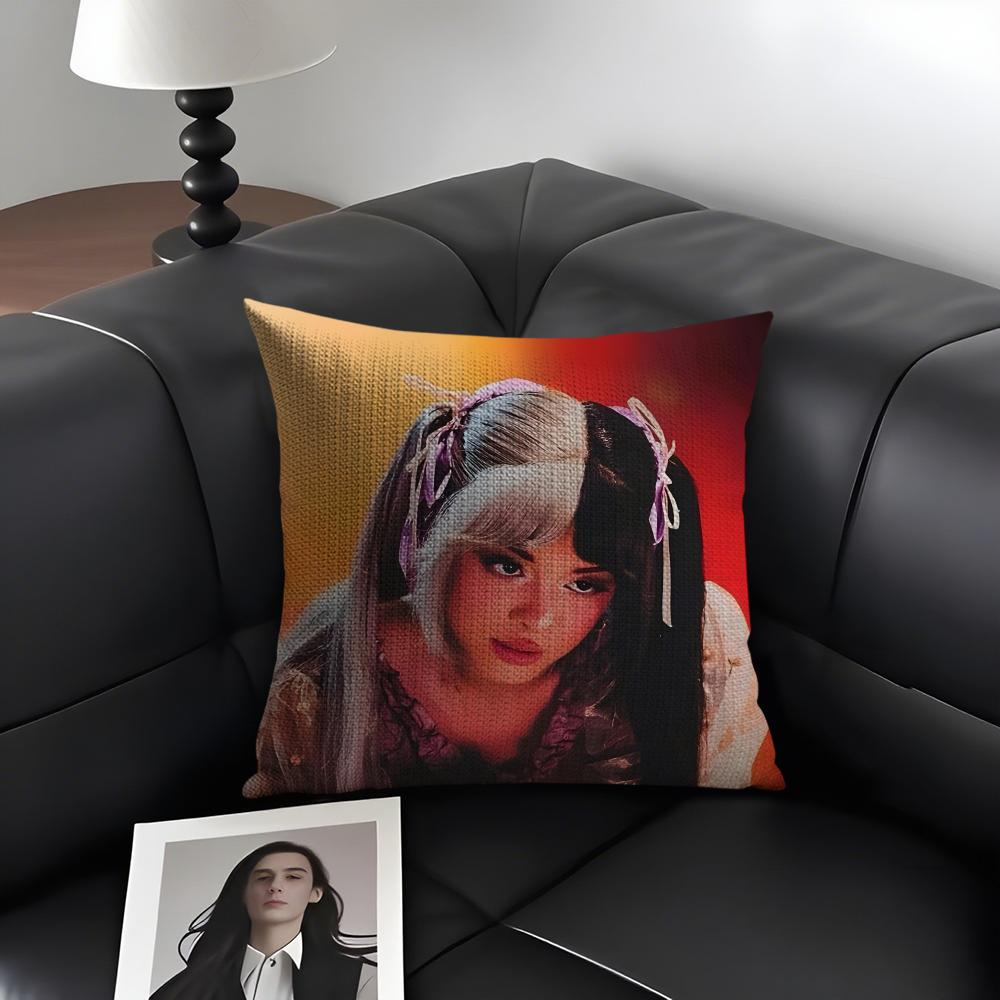

MMelanie MartinezZ Singer Cushion Cover Natural Linen Organic Fabric DoubleSided Printing Sofa Home Decor Gift Pillow Case 30x30cm