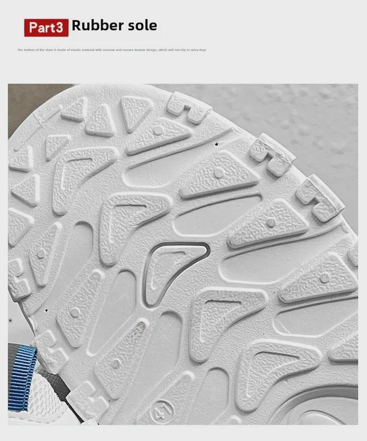 Men's White Chunky Sports Shoes - Autumn 2024 Casual Running Sneakers for Junior High Students