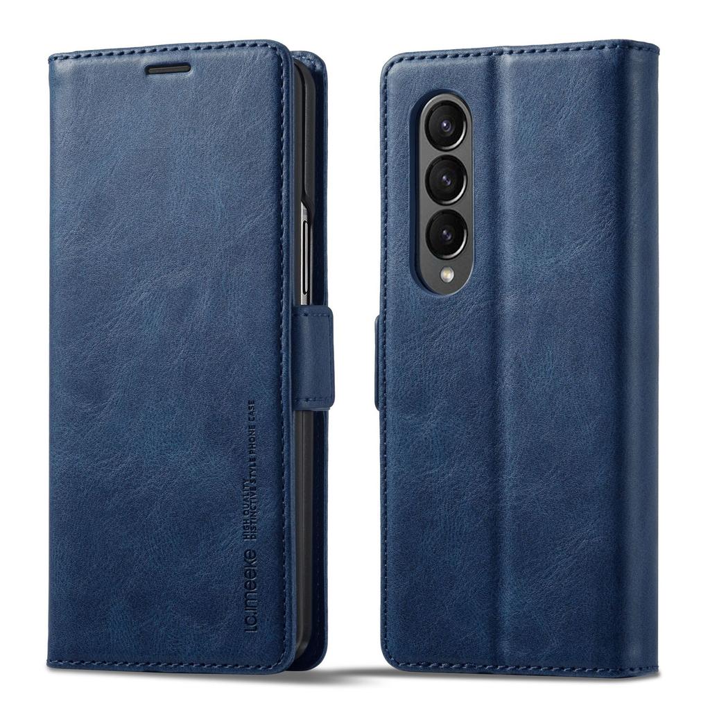Business Leather Case For Samsung Galaxy Z Fold 6 5G 3 4 5 Fold6 Fold5 Magnetic Flip Protective Cards Solt Wallet Phone Cover