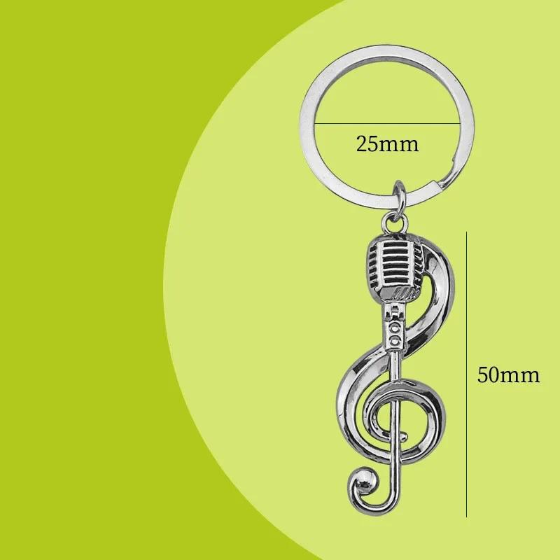Keychain Pendant Creative Headphone Notes Pendant Small Gift Concert Souvenir Metal Keyrings