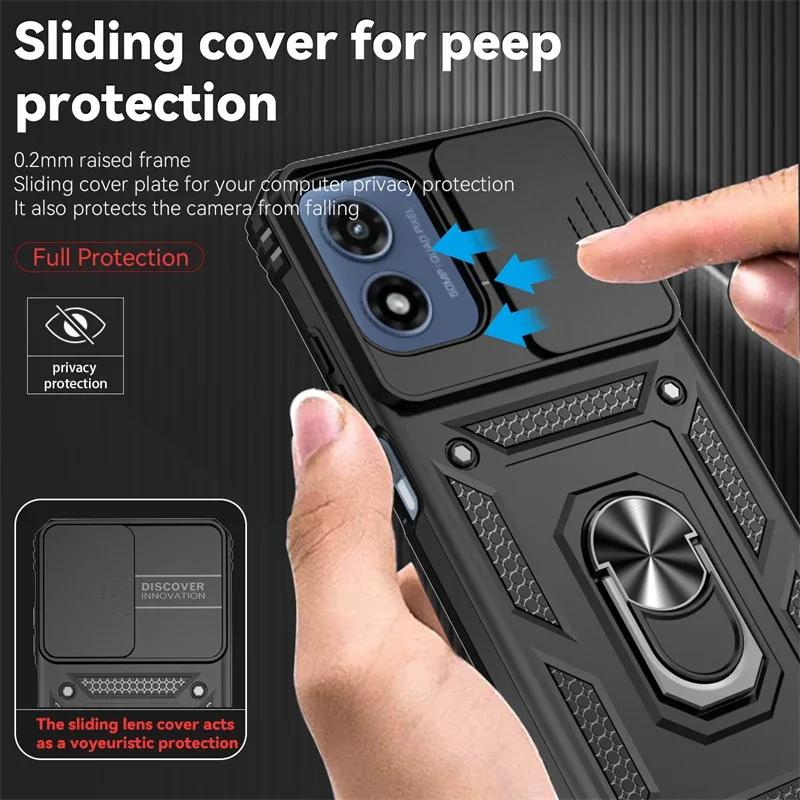 Pancerne etui odporne na wstrząsy do Motorola G67 G77 G06 Power G56 G86 G05 G15 G35 G55 G75 5G G85 G04S E15 Pokrowiec z uchwytem pierścieniowym Coque