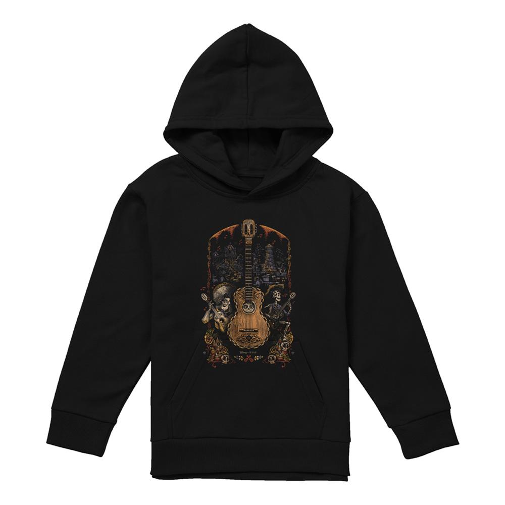 Coco Childrens/Kids Ernesto Miguel Hector Painted Poster With Guitar Heather Hoodie