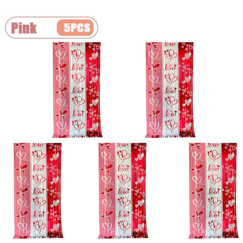 1-10PCS Romantic Valentine's Party Rain Curtain Decor Couples Party Fringe Curtain Wedding Room Heart Home Decoration