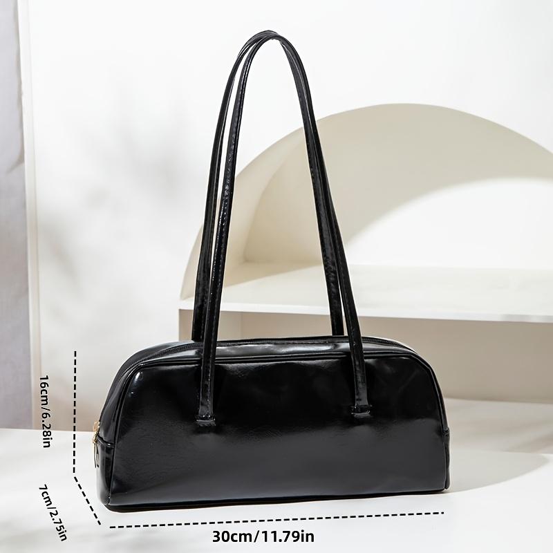 Stylish and unique handbag, simple and versatile shoulder bag with fixed long shoulder strap/zipper closure, suitable for parties, travel, and work.