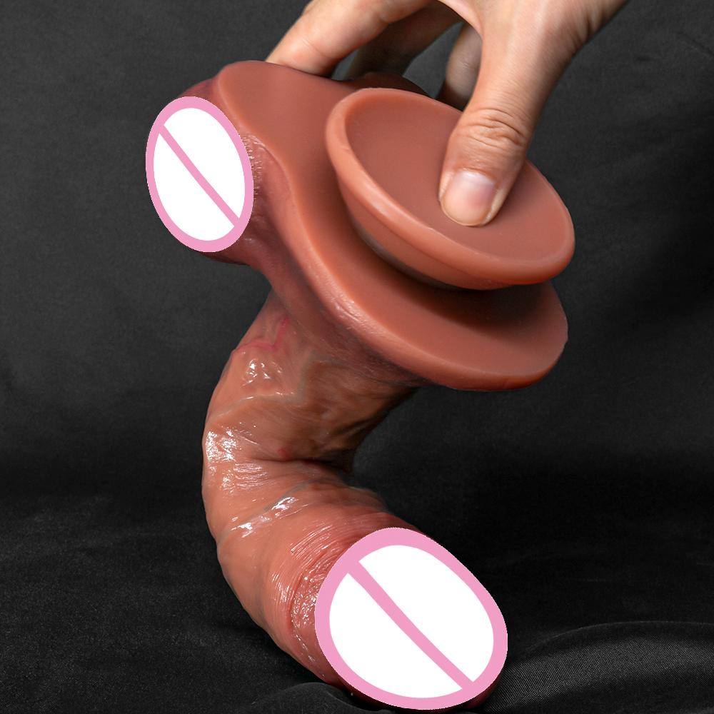 Huge Dildo for Women Big Dick Skin Feeling Realistic Penis Female Masturbation Double-layer Silicone Suction Cup adult sex toys