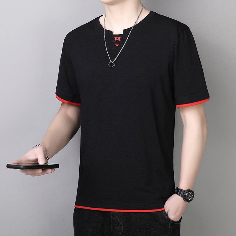 

Мужская летняя трендовая хлопковая футболка с коротким рукавом 2025 года 3XL