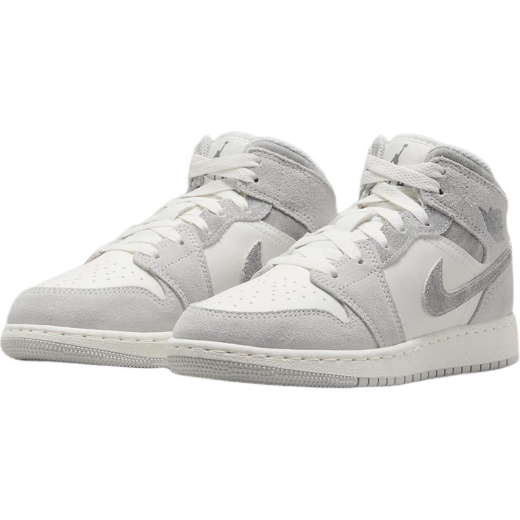 New Jordan Air Jordan 1 Anti Slip Wear Resistant Mid Top Children's Basketball Shoes Gray Teenagers FQ8088-002