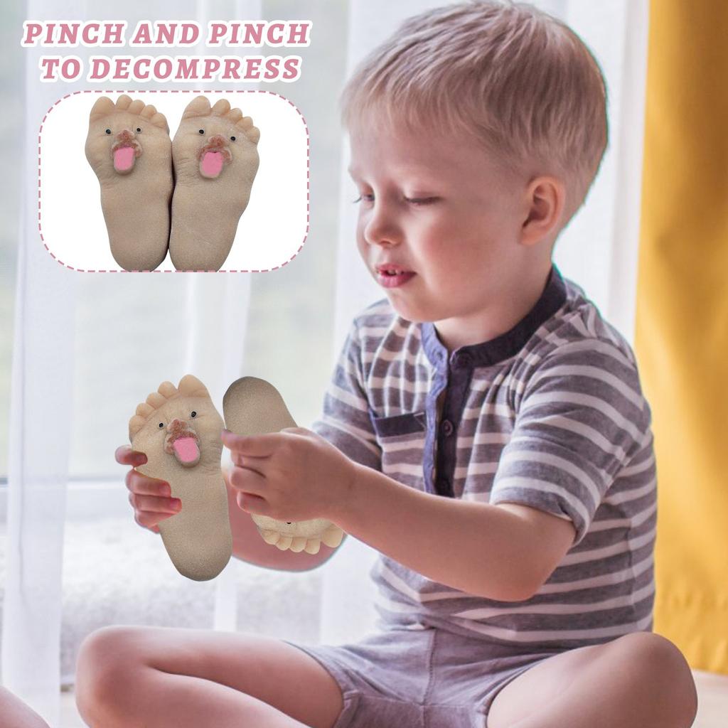 Tongue Sticking Out Big Feet Squeezing Toys Novel Soft Silicone Decompression Skills Slow Rebound Fun Expression Children'S Gift