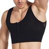 Men Chest Corset Compression Slimming Breathable Quick Dry Body Shape Nylon Stretchy Corset Tank Top Black M