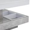Couchtisch quadratische Drehbarer Moderner verstecktem Ablagefach, kreativer Sofatisch Kaffeetisch Mitteltisch Home Office, Weiß & Marmor