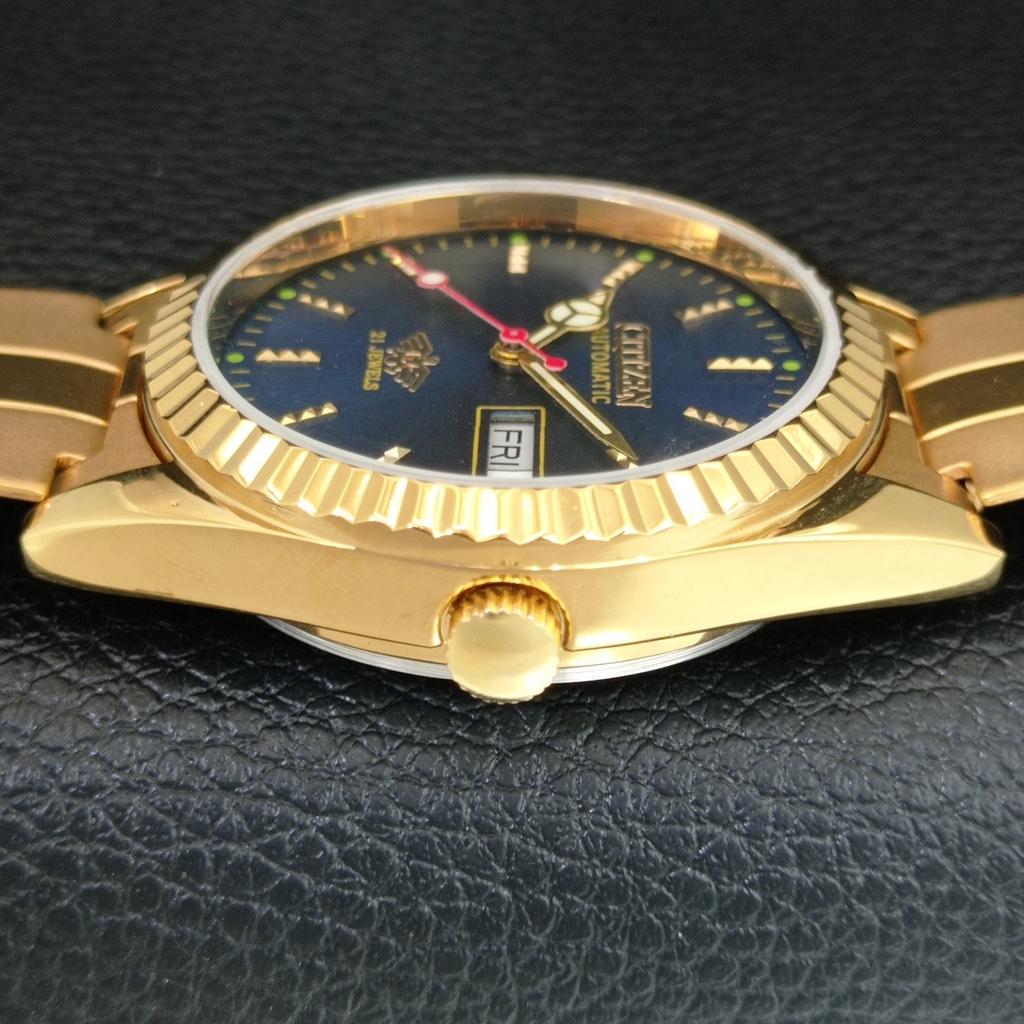 AUTOMATIC VINTAGE REFURBISHED CITIZEN 8200 JAPAN MENS BLUE DIAL WATCH a445357-1