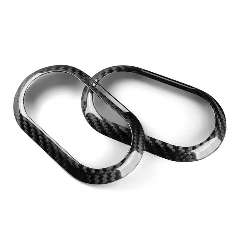 For MINI F55 F56 F57 2014- F65 F66 F67 2024 2025 A-Pillar Interior Trim Real Dry Hard Carbon Fiber Speaker Covers Carbon Fiber Pattern