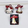 Cute Punk Mushroom Brooch: Cartoon Ghost Clothing Accessory