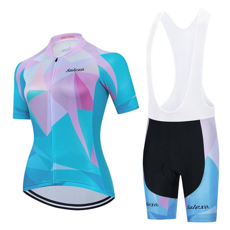 Womens Breathable Cycling Jersey Set Short Sleeve Mountain Road Bike Apparel Slim Fit