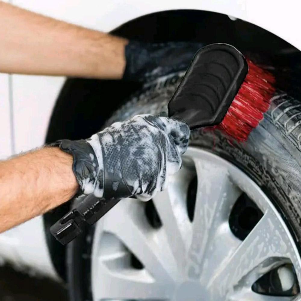 1Pc Car Soft Bristle Wheel Cleaning Brush Rim Tire Detail Brush Automotive Tire Brush Universal Wheel Cleaner Brushes Tools